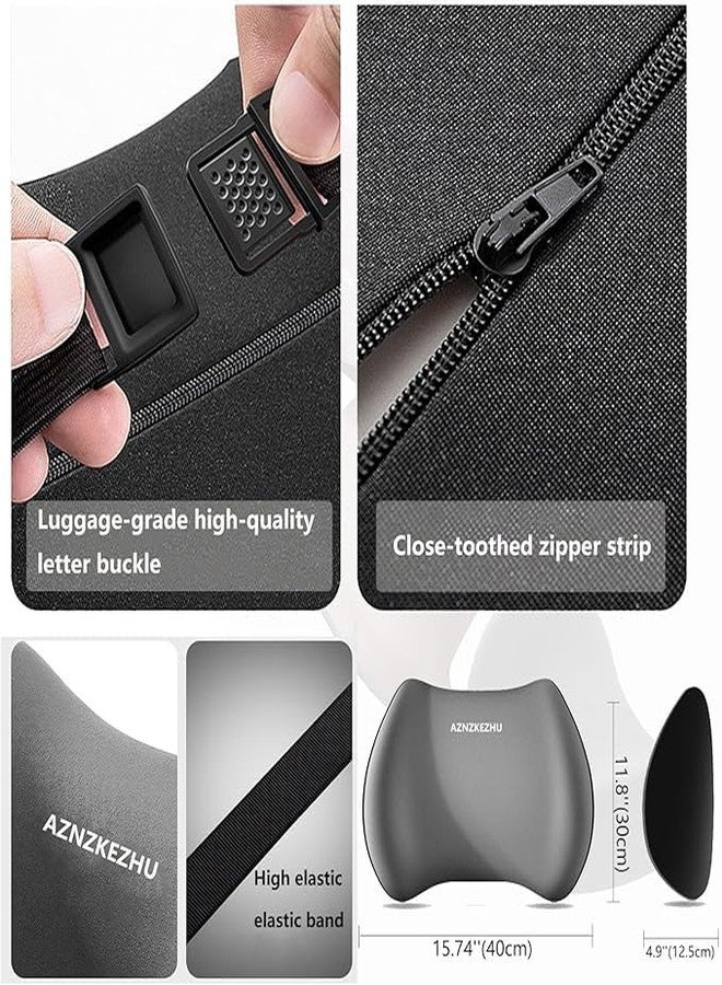 Tendula Car Headrest & Lumbar Support Cushion Kit, Ergonomic Car Seat Neck Pillow and Backseat Cushion for Driving Fatigue Relief, Driving Seat Memory Foam Neck Back Rest Pillows (BLECK) - Image 4